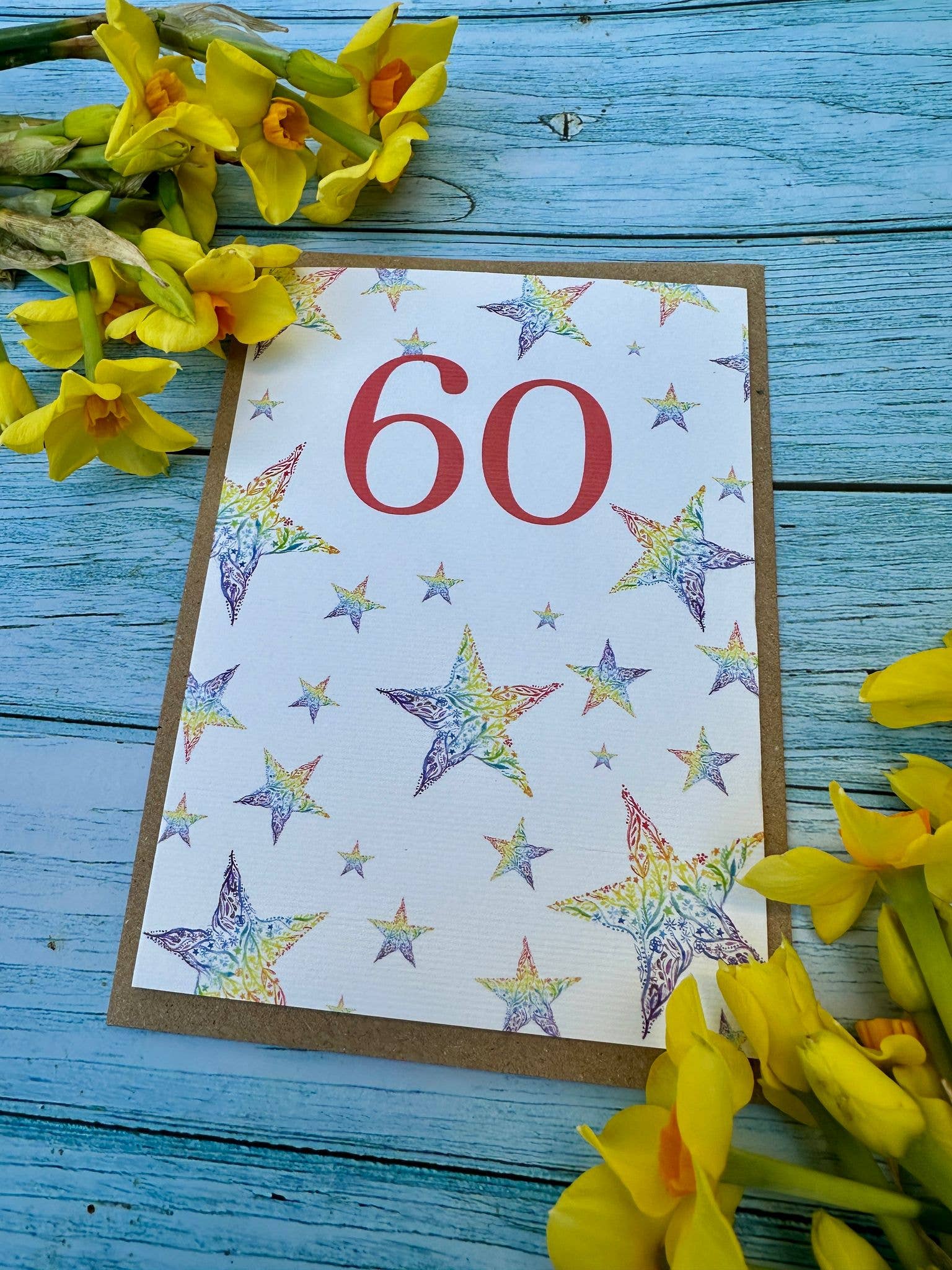 Jen Winnett Eco Artist – Großhandel Geburtstagskarten – 60. Geburtstag umweltfreundliche Karte Bunte Blanko-Bestseller3