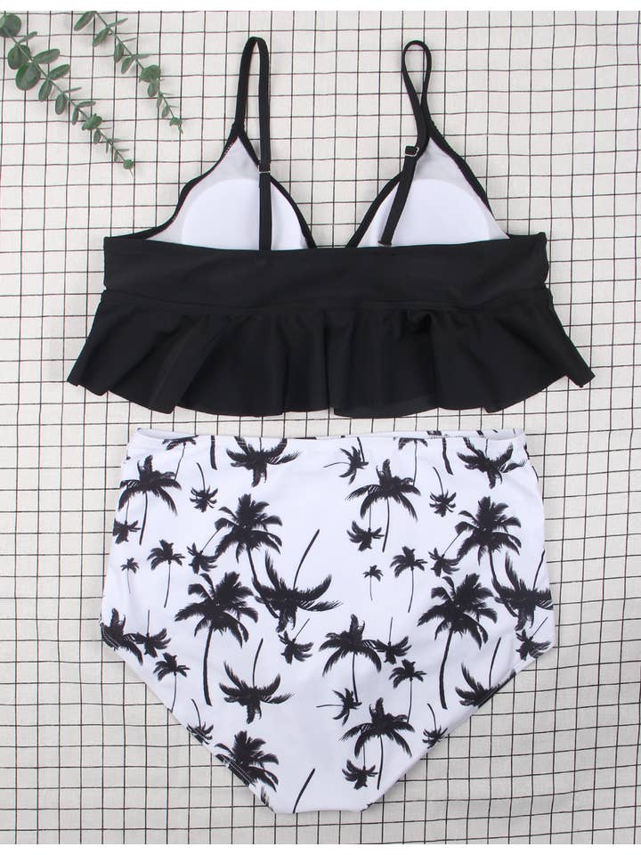 Lovely Lies - Wholesale Two Piece Swimsuit - Women's - Ladies Two Piece Printed Palm Tree Bathing Suit9