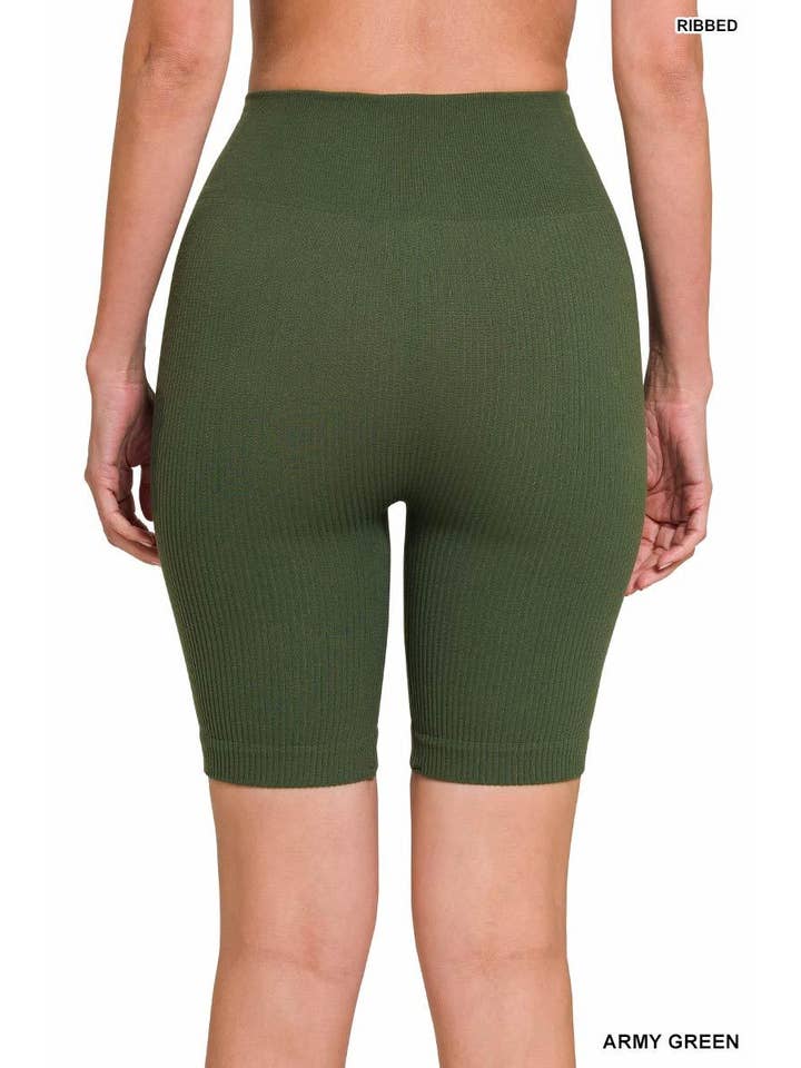 Vanilla Monkey - Wholesale Athletic Shorts - Women's - Seamless Ribbed High Waist Biker Shorts2