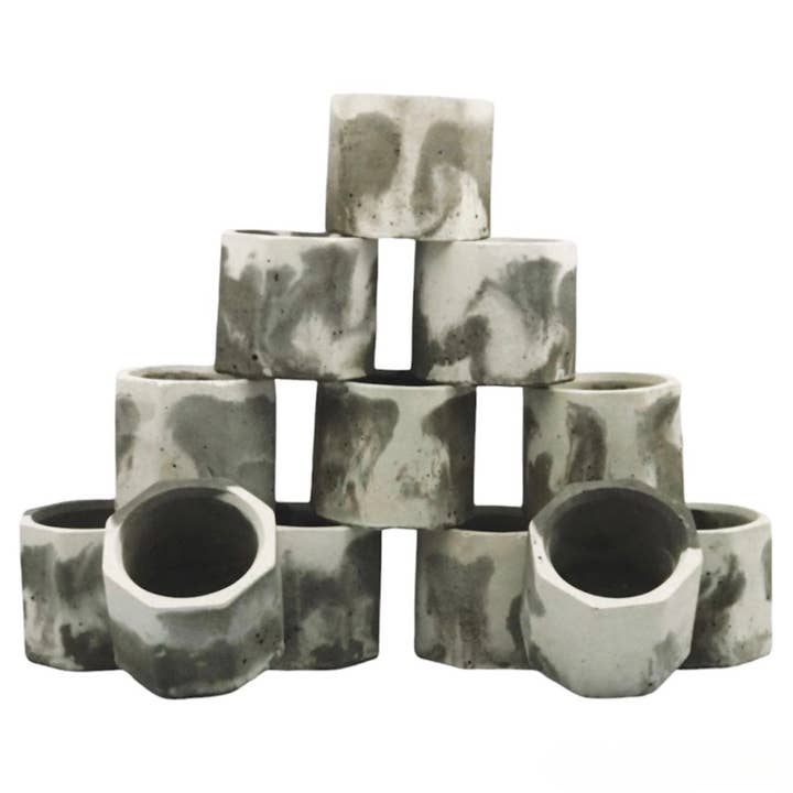 12pcs Handmade Empty Vessels for making Mini Candles Marble for wholesale by Luxdecor6