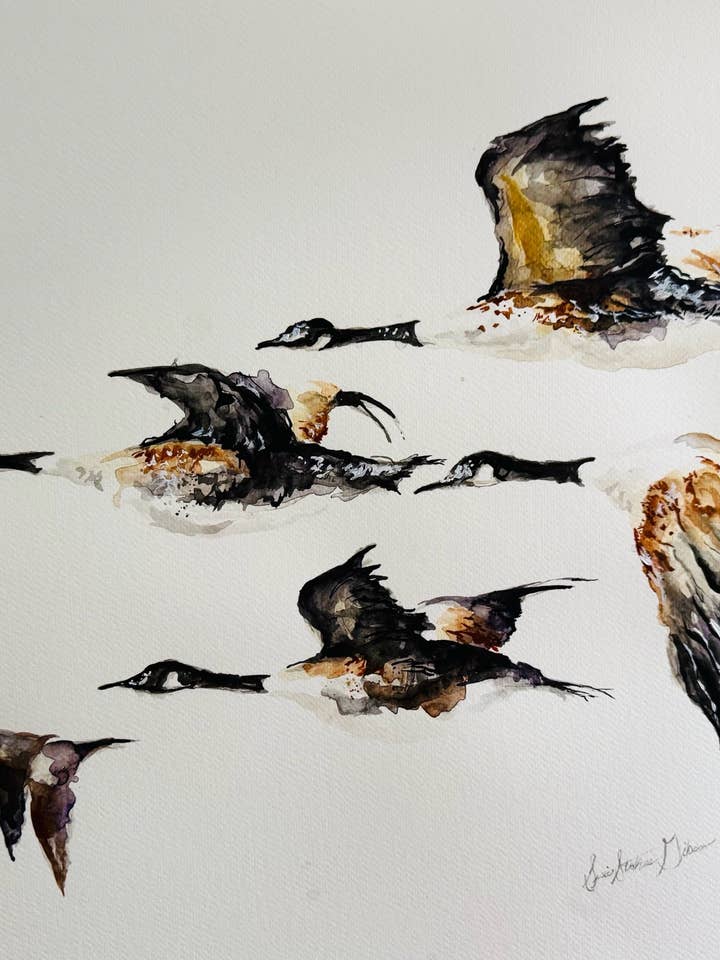 Flying South - Original 12x12 for wholesale by Susie Stokes Gibson Art & Design