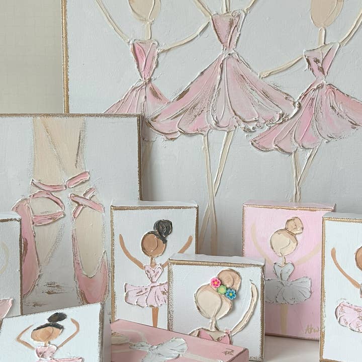 Coddiwomple - Wholesale Painting/Drawing - Ballerina canvas hand painted textured recital dance ballet