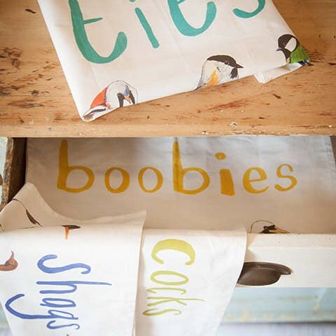 Sarah Edmonds Illustration - Wholesale Tea Towel - Tits Bird Cotton Tea Towel