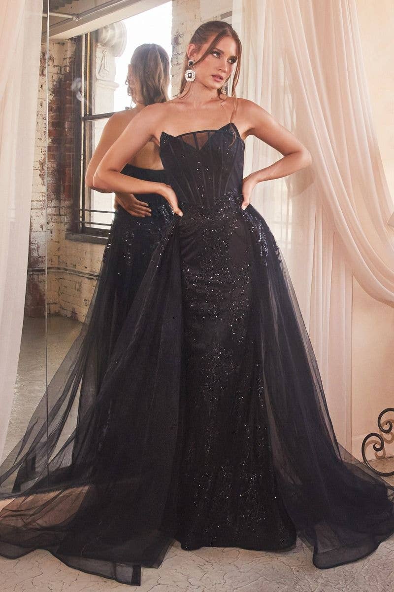 LA Merchandise - Wholesale Gown - Women's - LARJ858 Corset Bodice Strapless Pageant Formal Gown0