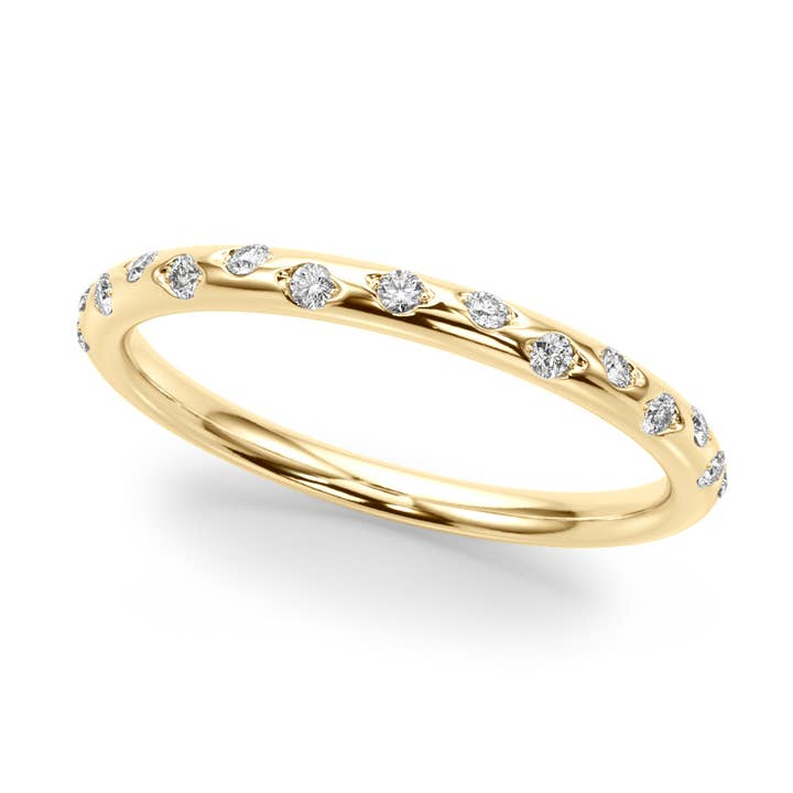 Banda de oro con incrustaciones de diamantes danzantes de 14 k para venta al por mayor de LE Fine Jewelry