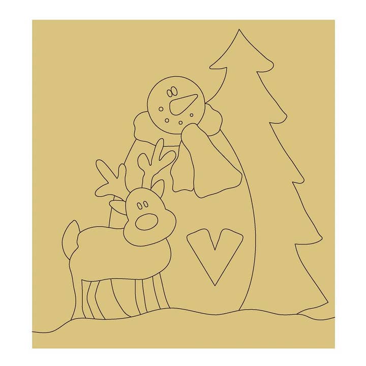 Winter Design By Lines Unfinished Wood Cutout Style 1 for wholesale by Diverse Woodworking
