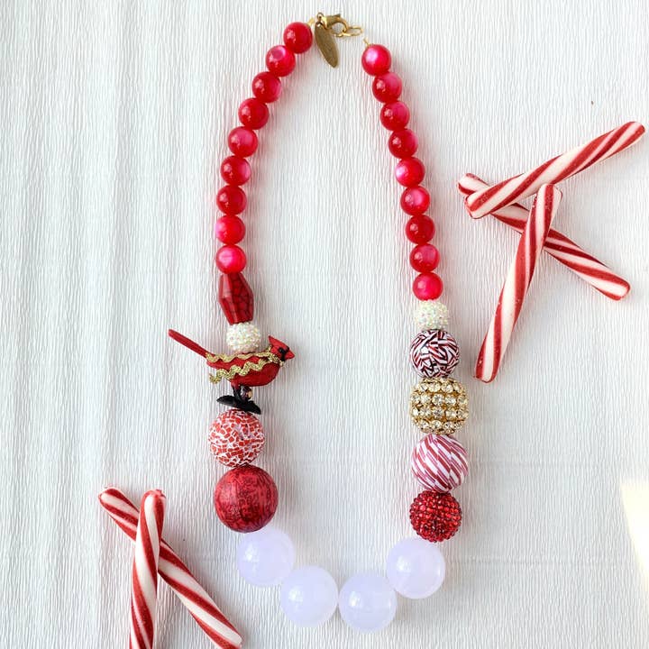 Candace the Cardinal Necklace for wholesale by Lenora Dame