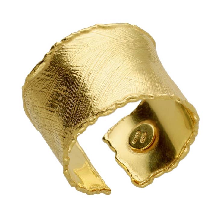 Adjustable New York texture ring in Silver for wholesale by Victoria Cruz