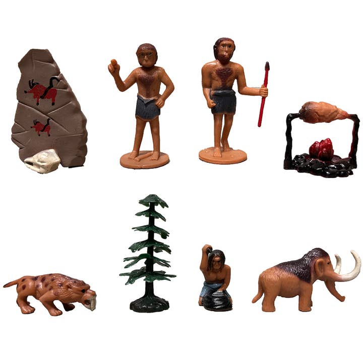 Texas Toy Distribution - Wholesale Figurine Toy - Kids - Primitive Man Prehistoric Figurine Tube Set