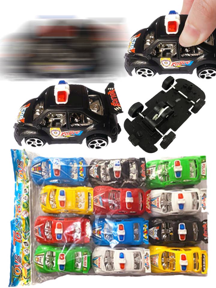 Police Car Pull Back Mini Wind-Up Toy for wholesale by Cap Zone