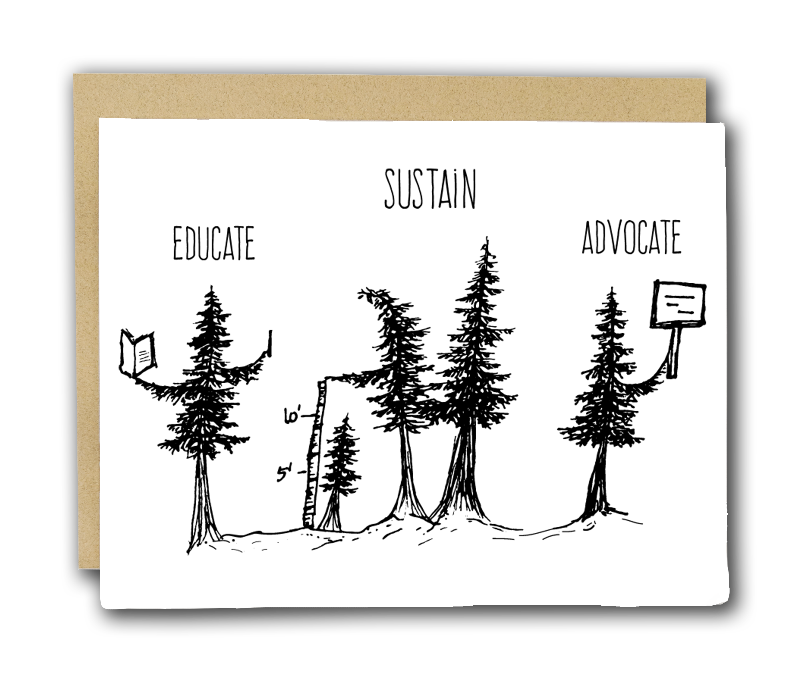 Drawn to Ecology - Wholesale Everyday Greeting Card - Educate Sustain Advocate Card4