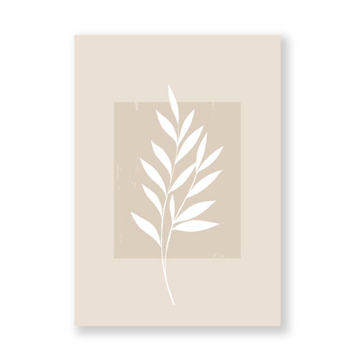 Leaf in Beige Art Print for wholesale by Palm & Wild