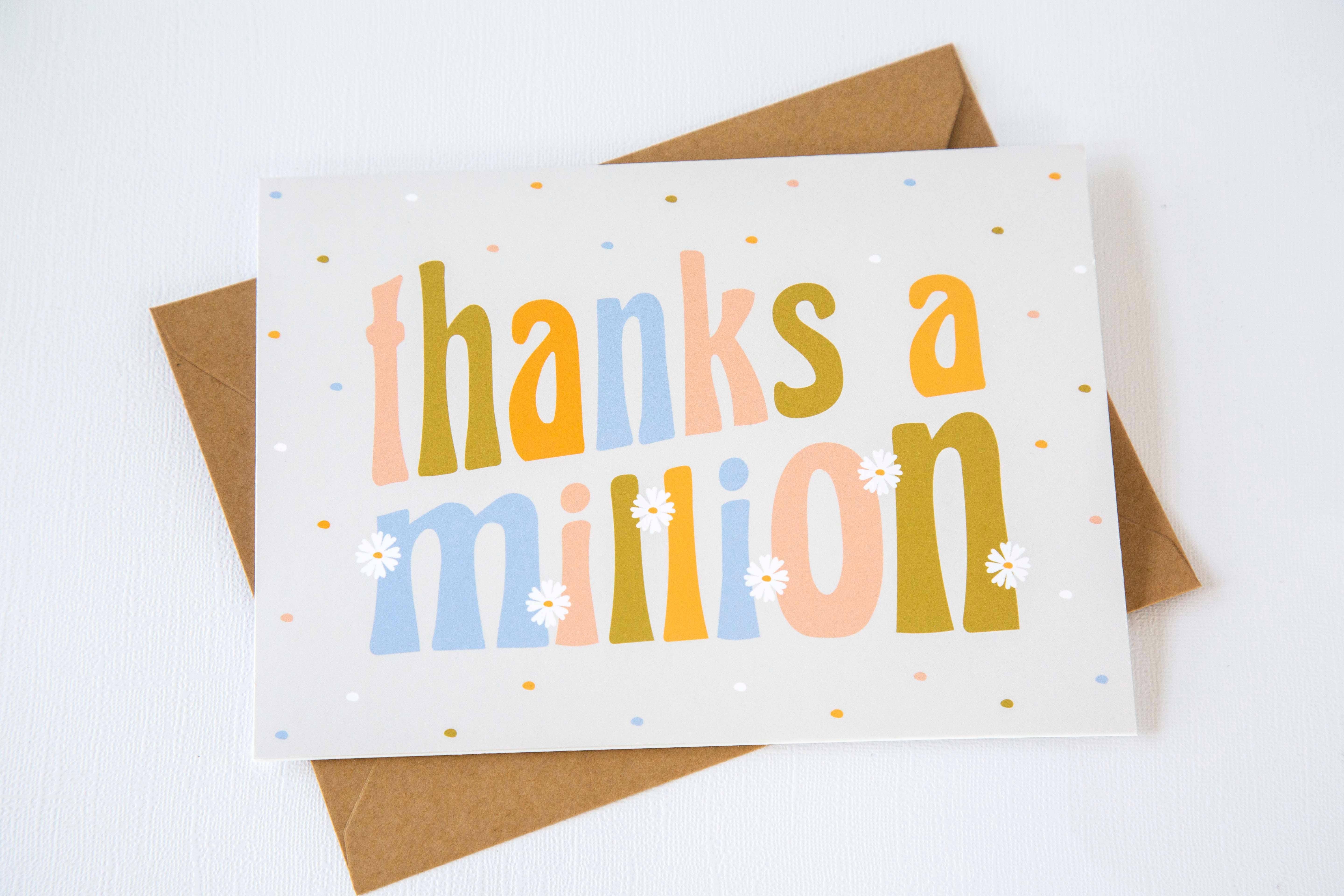 Emily Ervin Design Co. - Wholesale Thank You Card - Thanks A Million - Thank You Card1