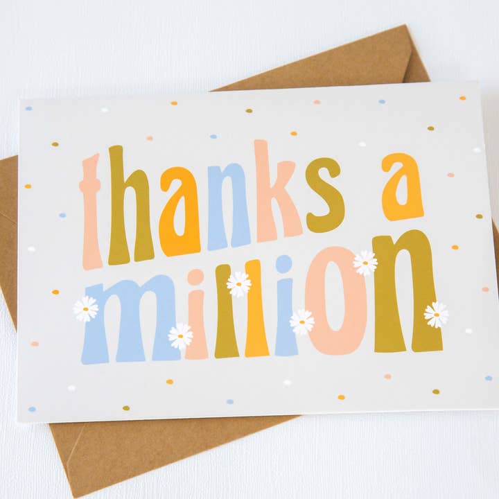 Emily Ervin Design Co. - Wholesale Thank You Card - Thanks A Million - Thank You Card1