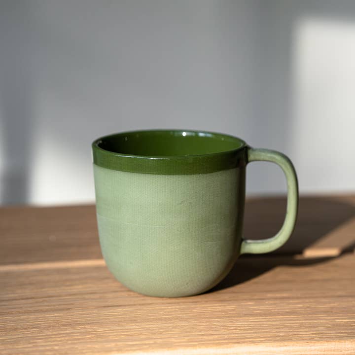 Creating Comfort Lab - Wholesale Coffee Mug - Handmade Porcelain Coffee Mug. Green