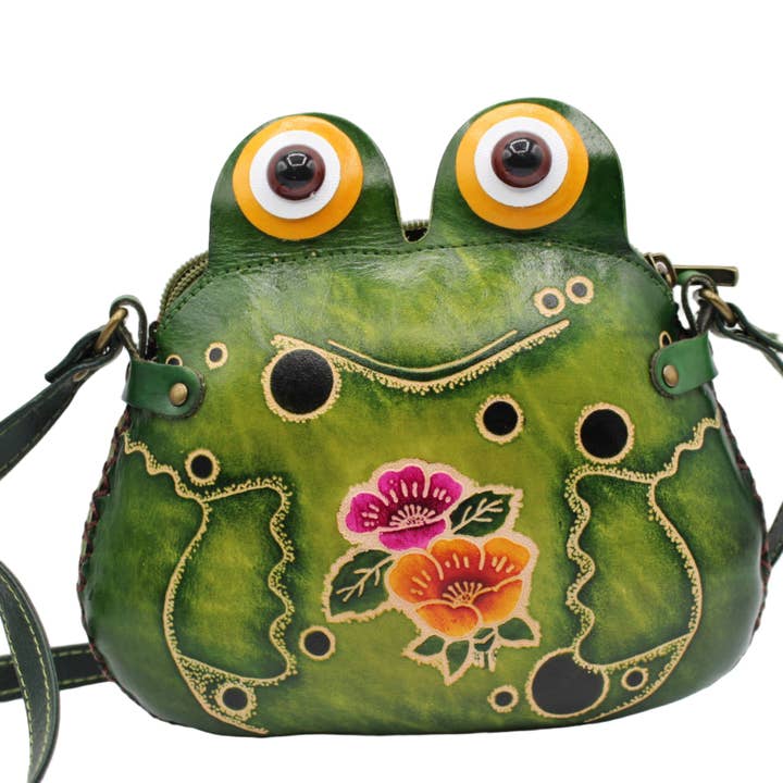 Sunflower Handmade leather inc - Vendita all'ingrosso Borsa a tracolla - Donna - borsa a tracolla in pelle con marsupio a forma di rana