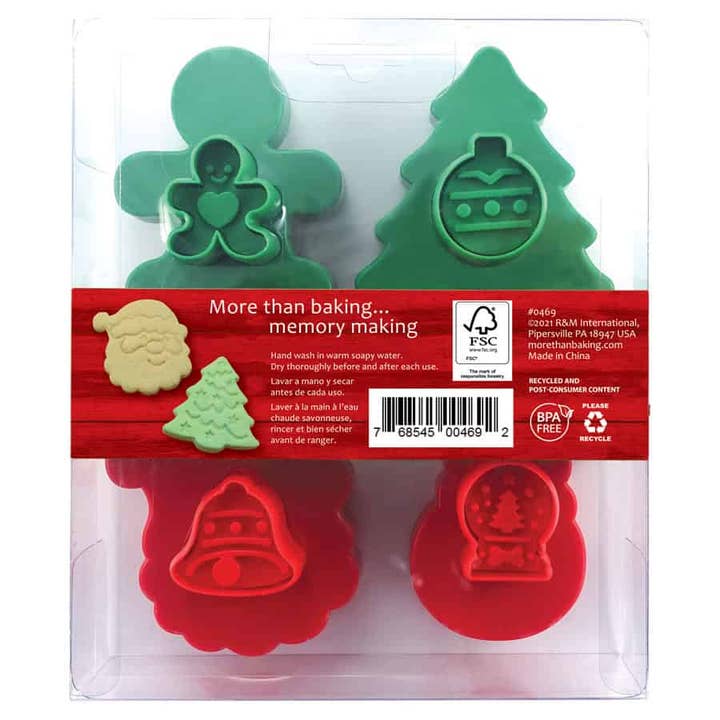 R&M International - Wholesale Cookie Cutter - Christmas Cookie Stamps Double Sided S/4