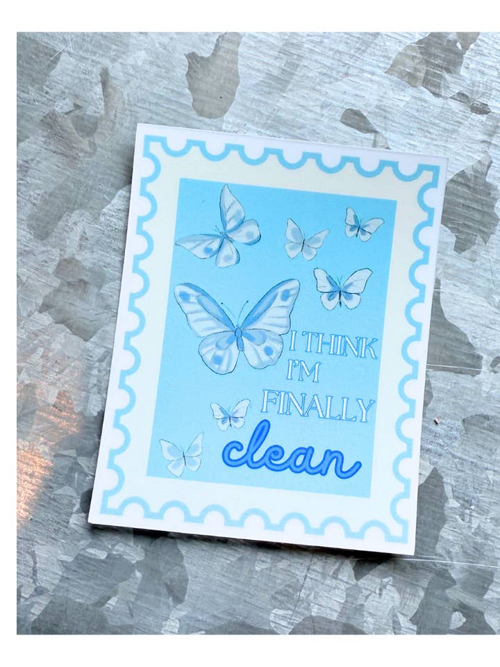 Tay inspired Clean waterproof stamp style sticker for wholesale by Typo Lettering Co