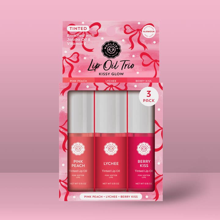 Tinted Lip Oil Trio - Kissy Glow for wholesale by Woolzies