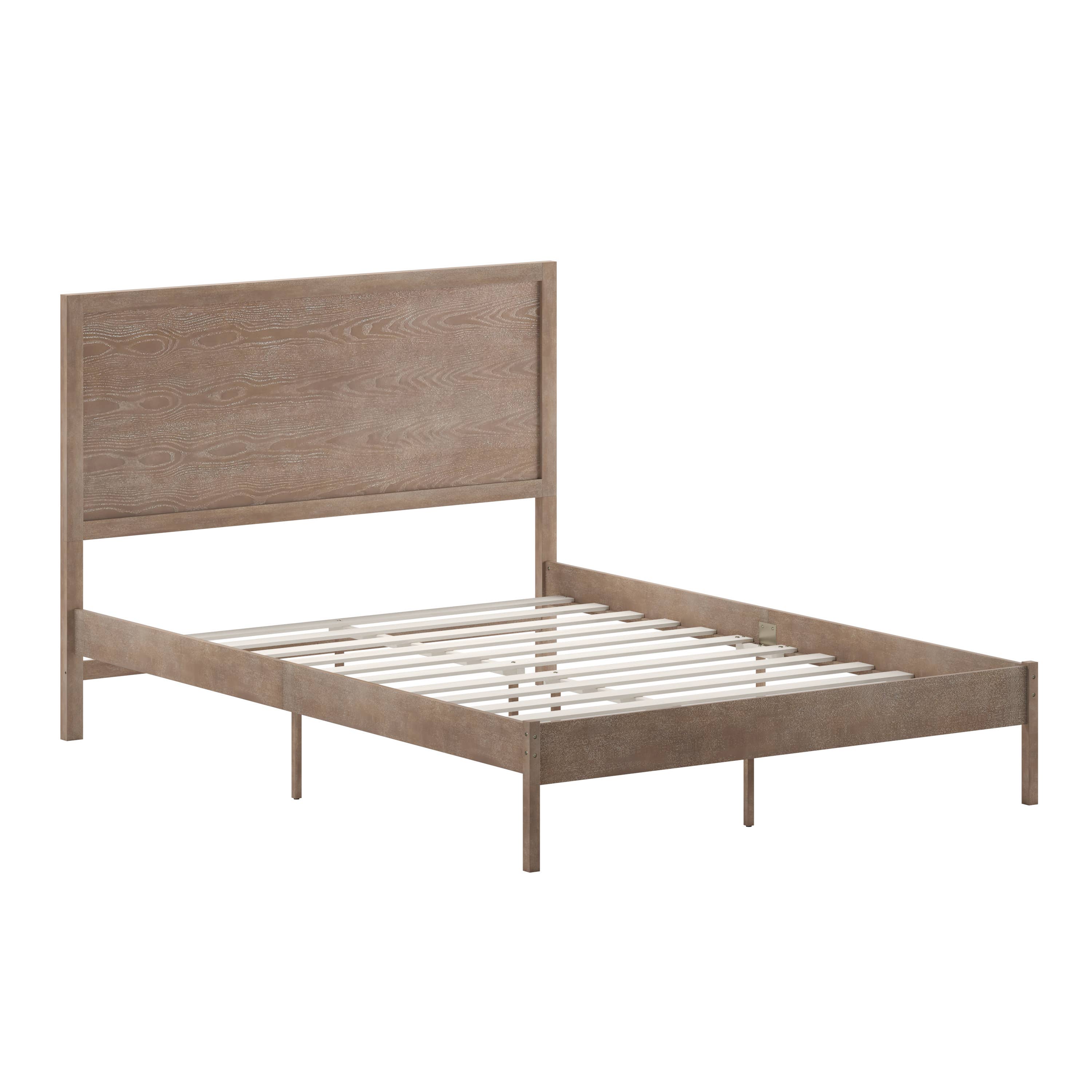 LT Brown Queen Wooden Platform Bed with Headboard for wholesale on Faire1