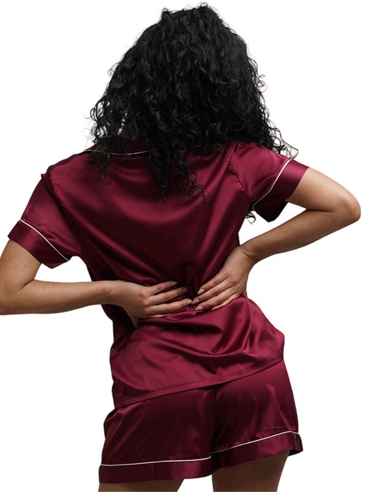 Taniri - Wholesale Sleepwear Set - Women's - ASHLEY SHORT MATTE SATIN PAJAMAS10