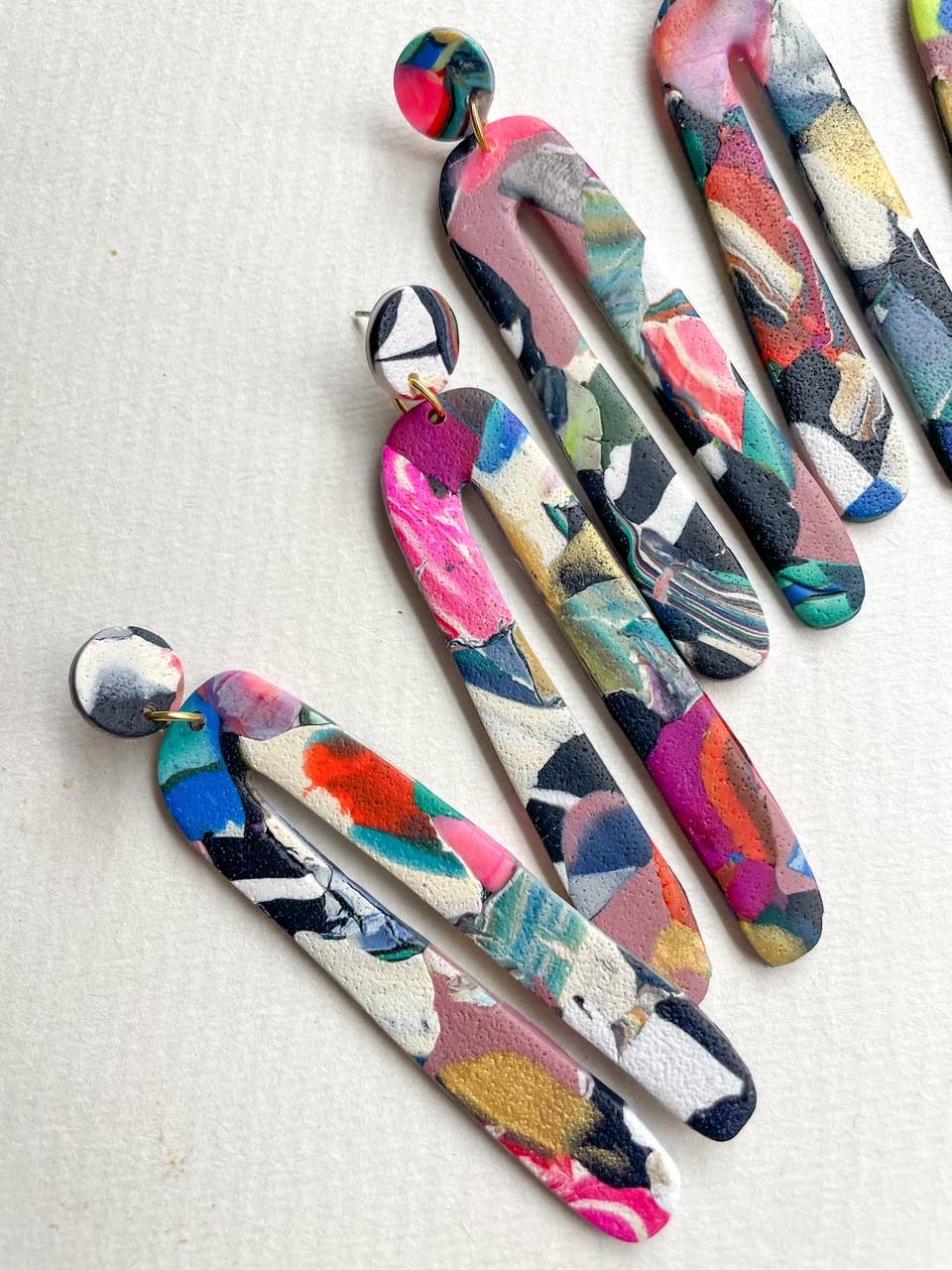 Noble Fawn Jewelry - Wholesale Dangle Earrings - Long Multi Colored Arches2