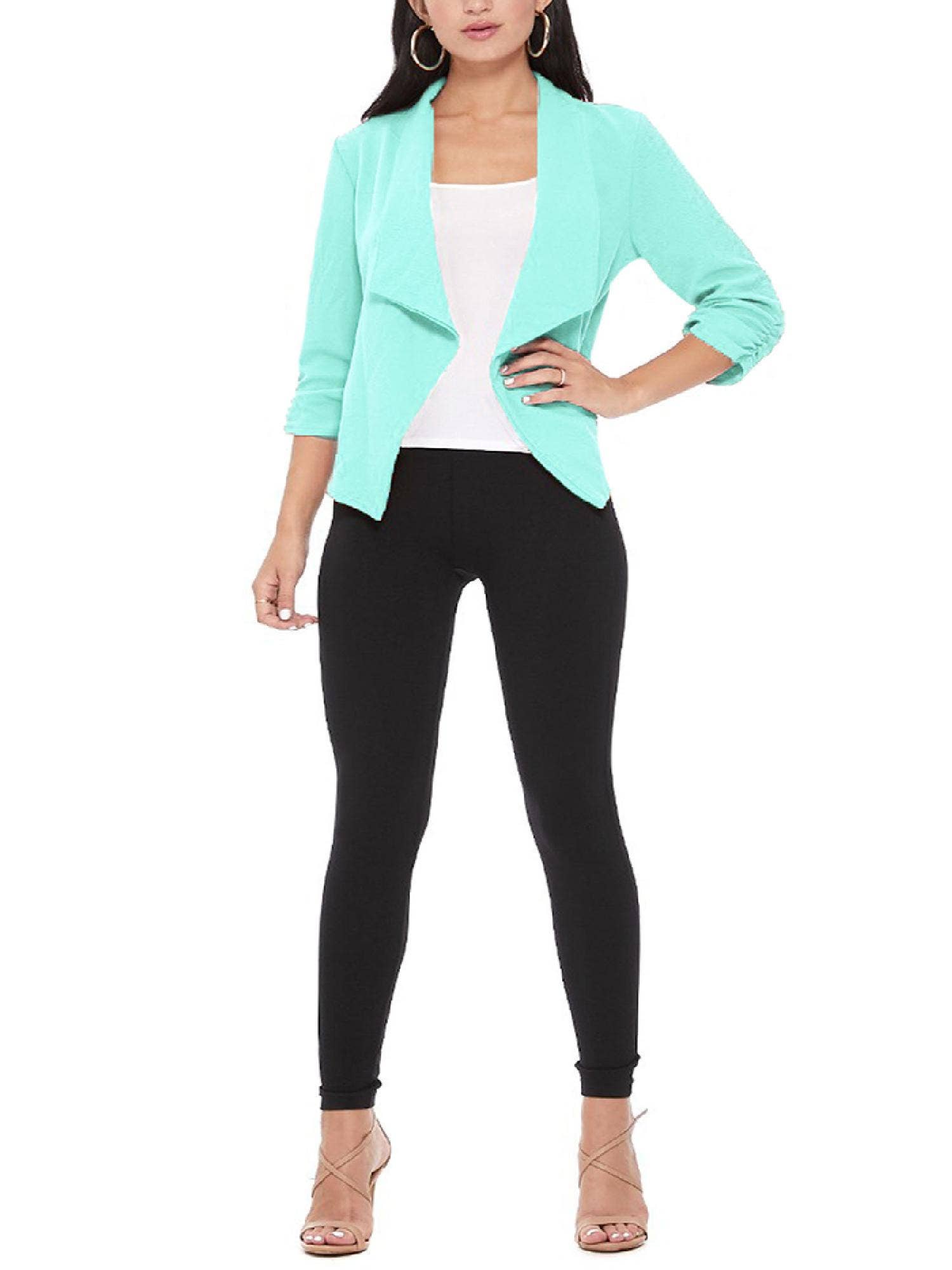 MOA COLLECTION - Wholesale Blazer - Women's - Casual Open Front Draped Solid Blazer Jacket31