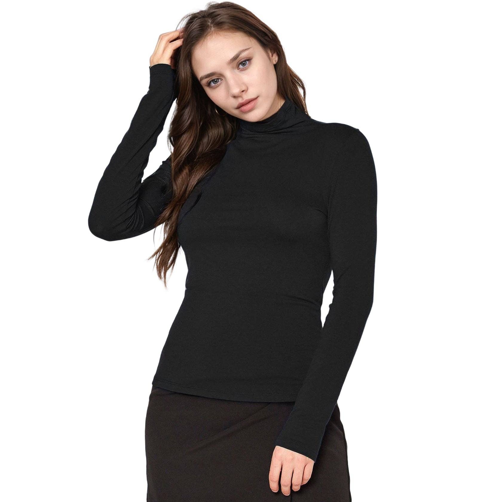 Robin K – wholesale Knit top – Women's – Bellatrix Women's Long Sleeve Turtle Neck Fitted Top12
