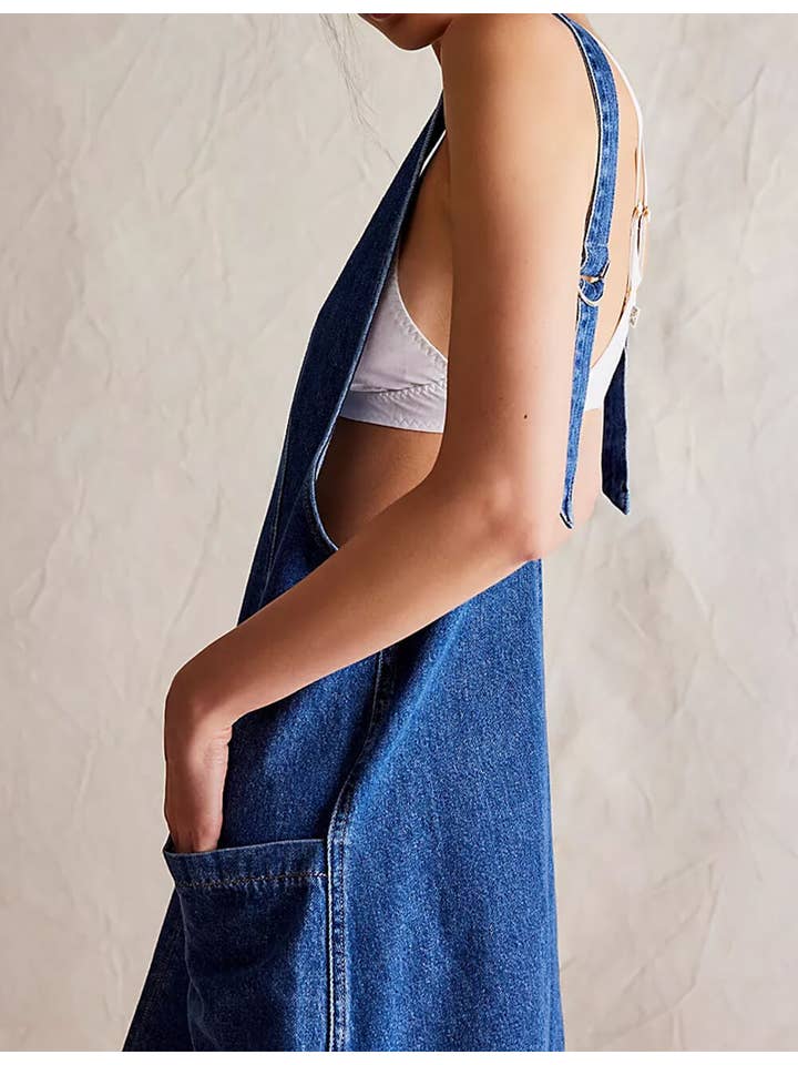 Sweetkama - Wholesale Dress - Women's - Ladies Pockets Denim Mini Dress SKD542