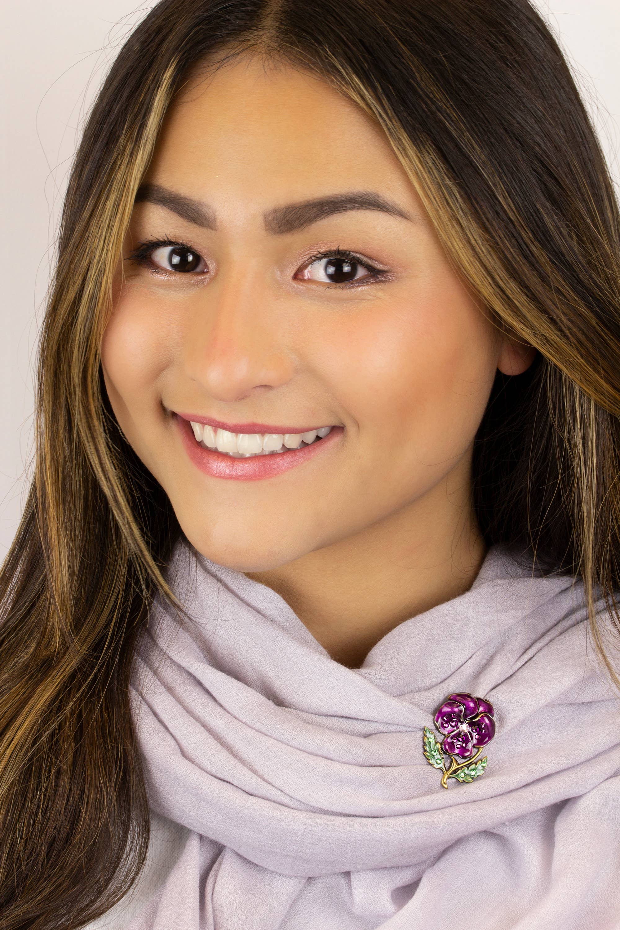 Anne Koplik Designs, Inc. - Wholesale Brooch - Mia  Crystal Pansy Brooch1