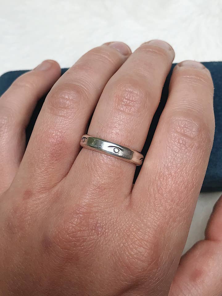 Eye Stamped Ring for wholesale by June Metal