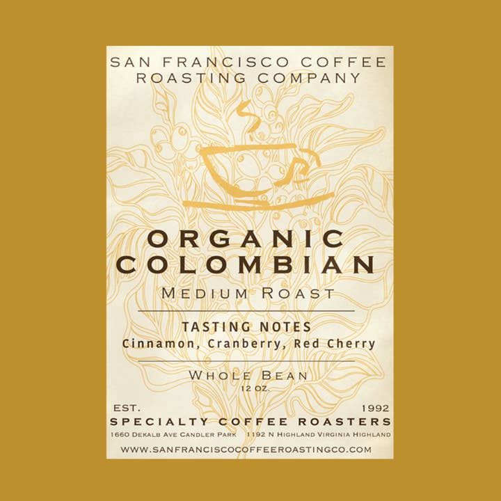 Fair Trade/Organic Colombian for wholesale by San Francisco Coffee Roasting Co