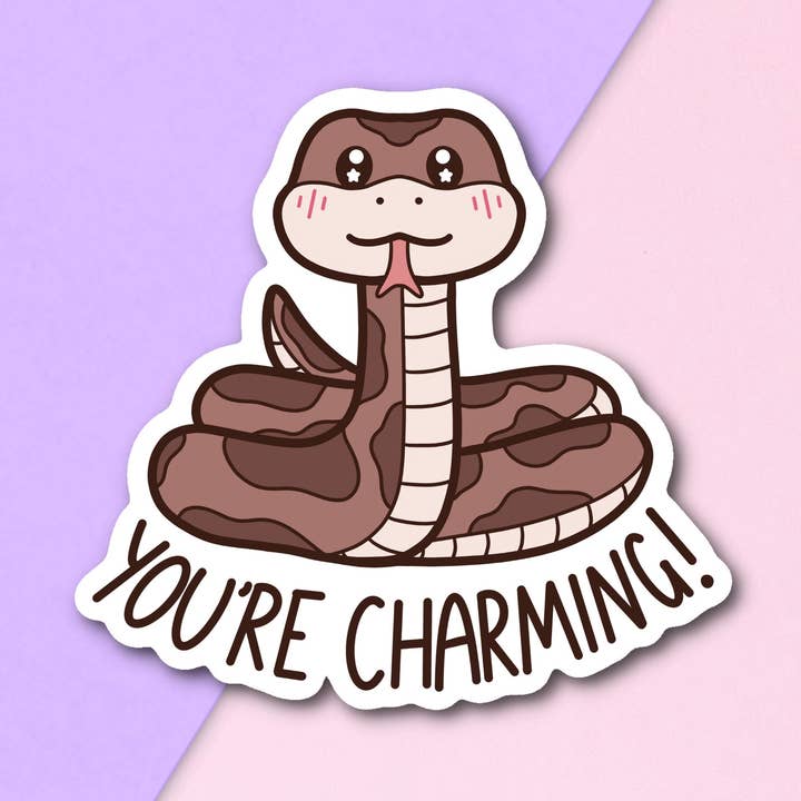 Charming Snake Sticker | Gift | Mental illness | Inspiration for wholesale by FuzziesArtDesigns