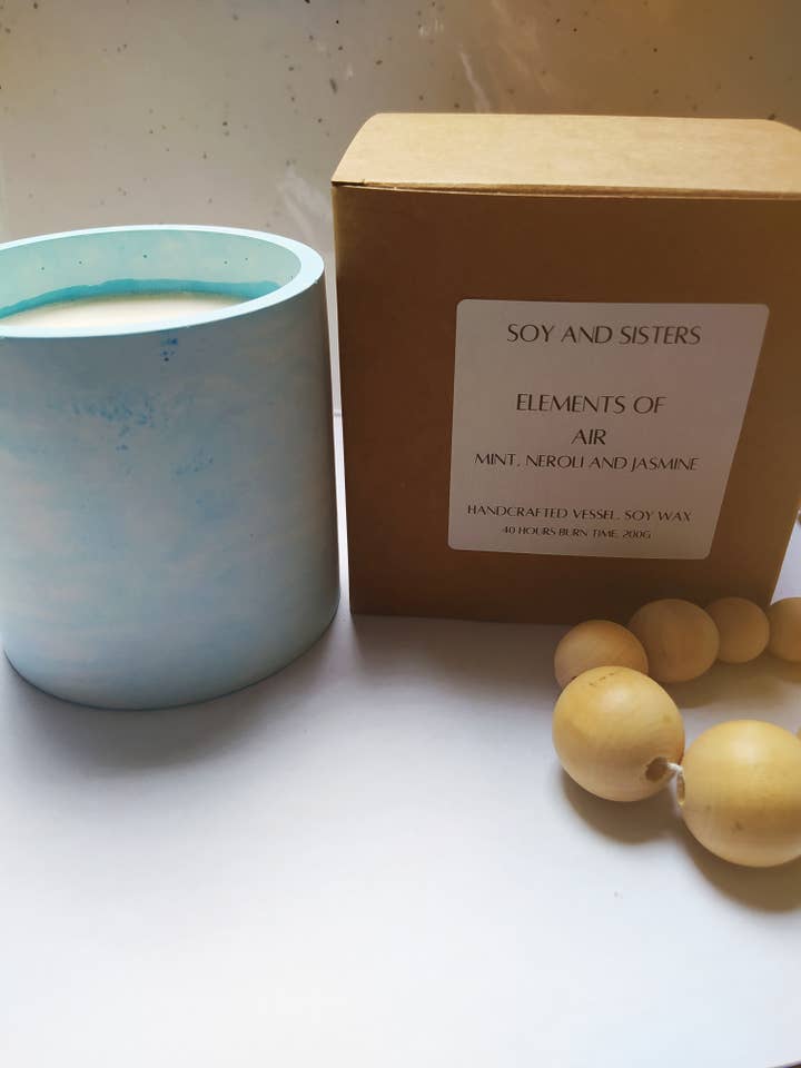 Vela de cera de soja artesanal Elements of Air por atacado de Soy and Sisters