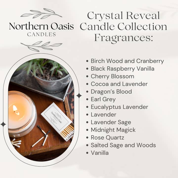Northern Oasis Candles - Wholesale Jar/Filled Candle - Earl Grey Hidden Crystal Reveal Soy Candle