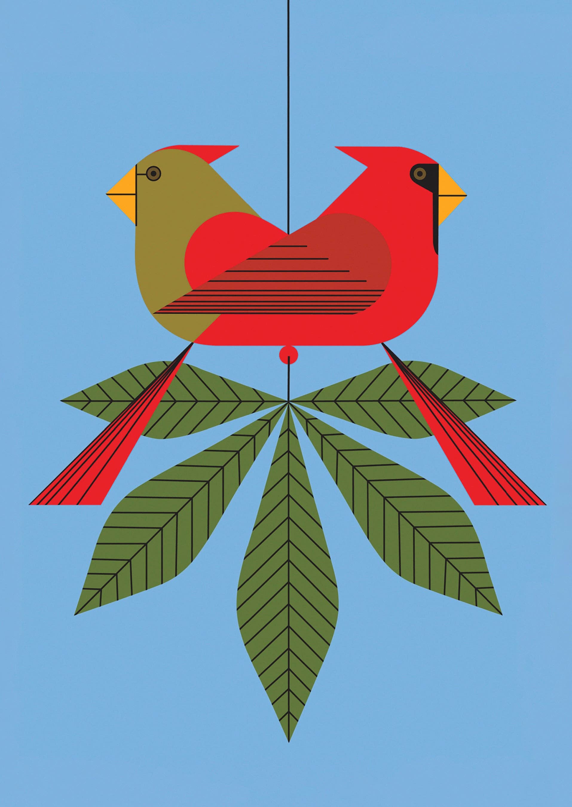 Pomegranate - Wholesale Christmas Card - Charley Harper: Cardinals Consorting Holiday Cards1