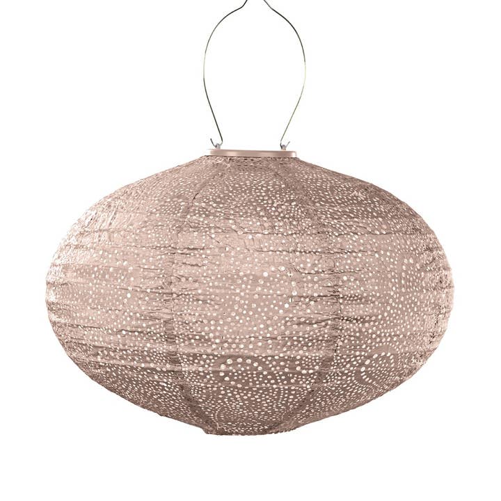 Lumiz Lampion Solare Ovale Paisley - 40cm - Soft Blush per la vendita all'ingrosso da parte di Lumiz