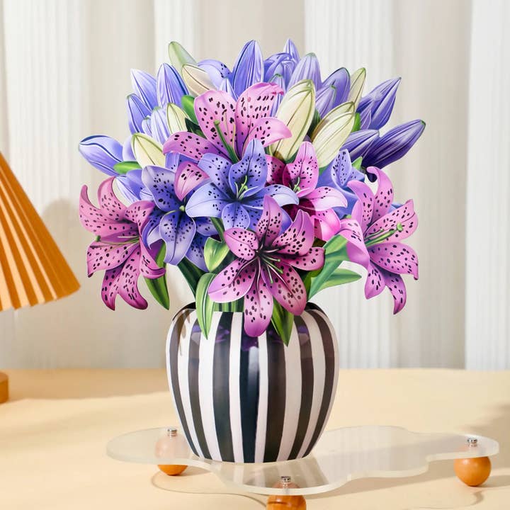 PetalPal - Wholesale Everyday Greeting Card - Spotted Lilies Pop-Up Bouquet