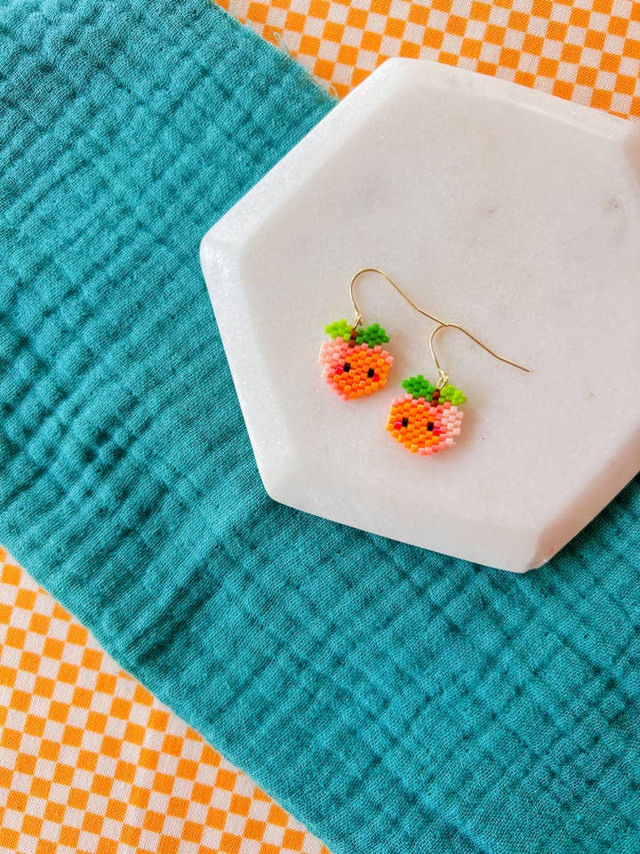 Peach Cutie | Beaded Earrings for wholesale by Eleven + Jane