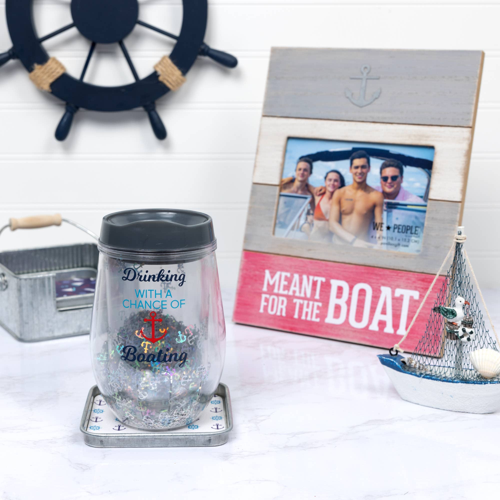 Pavilion - Wholesale Wine Glass - Boating - 12 oz Acrylic Stemless Wine Glass with Lid1