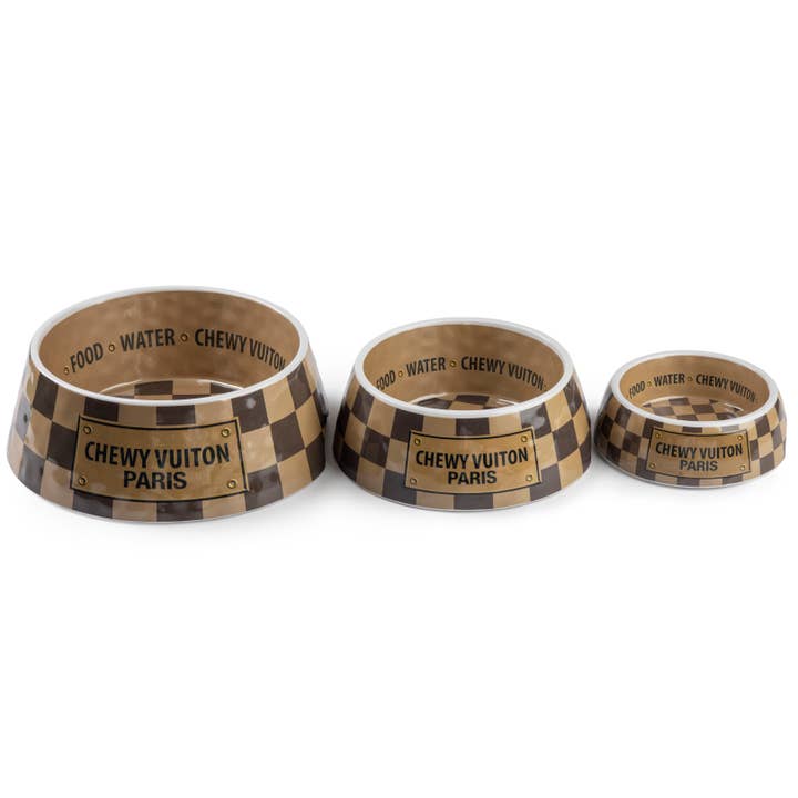 Haute Diggity Dog - Wholesale Pet Bowl - Cat/Dog - Checker Chewy Vuiton Bowl - 3 Sizes!! Dog Bowls