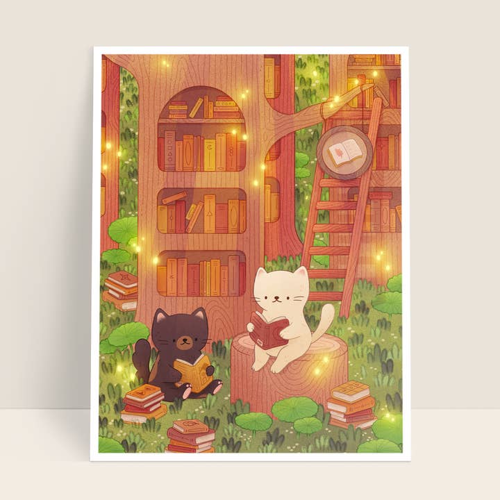 Impresión artística de biblioteca secreta 6x8 para venta al por mayor de Arcasian