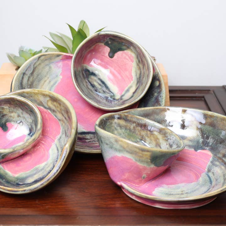 Sawdust and Clay - Wholesale Decorative Plate/Dish/Bowl - Artisan Swirly Bowls- Ceramic Serving Bowls- Assorted Case1