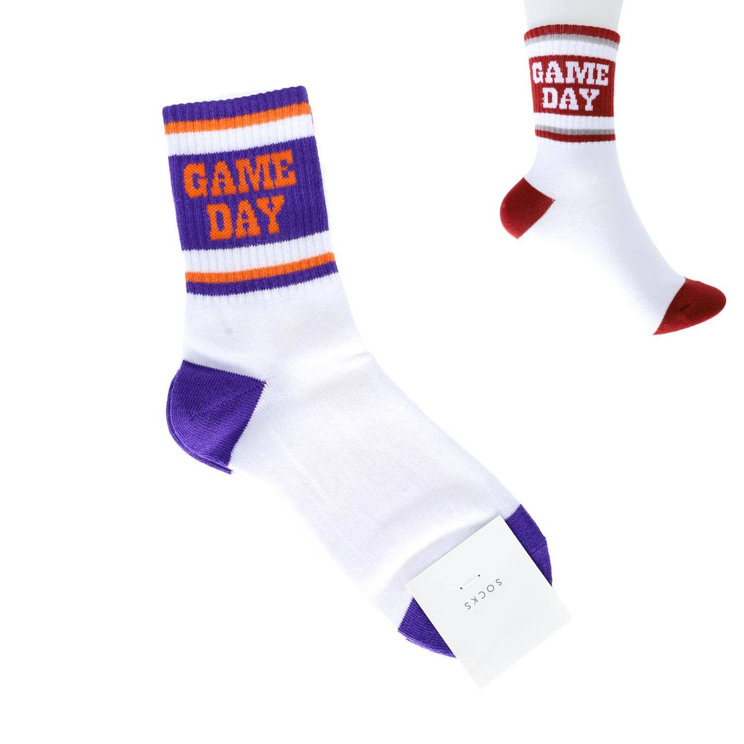 SP Sophia Collection - Wholesale Socks - Unisex - "Game Day" Stripe Cotton Knit Crew Socks0