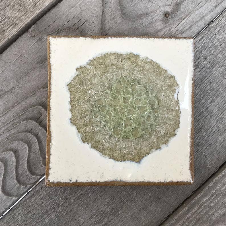 Dock 6 Pottery - Vente Sous-verre - Sous-verre Geode Crackle, individuel, 4 « x 4", verre fondu16