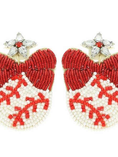 GAMEDAY RIBBONED BASEBALL POST DANGLE EARRINGS E17564 for wholesale by anbfashion