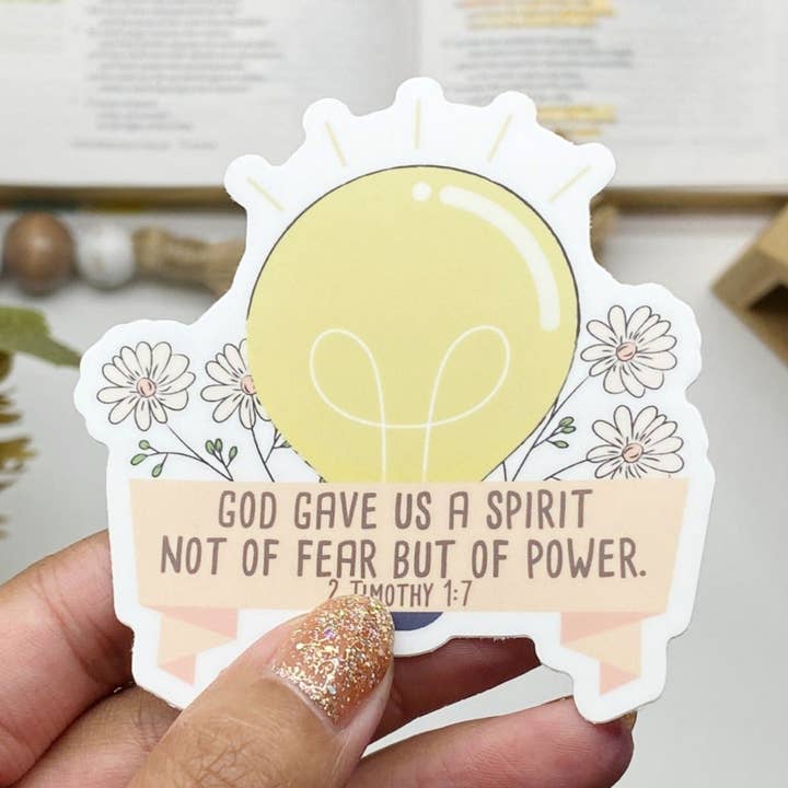 Inspirational Floral Lightbulb Bible Verse Sticker for wholesale by Dear Bold Believer
