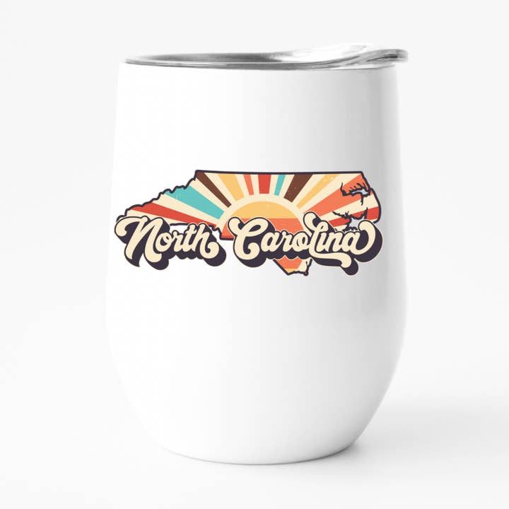 Fbombs & Booze - Wholesale Insulated Mug/Tumbler - Retro North Carolina Wine Tumbler, State Pride Tumbler0