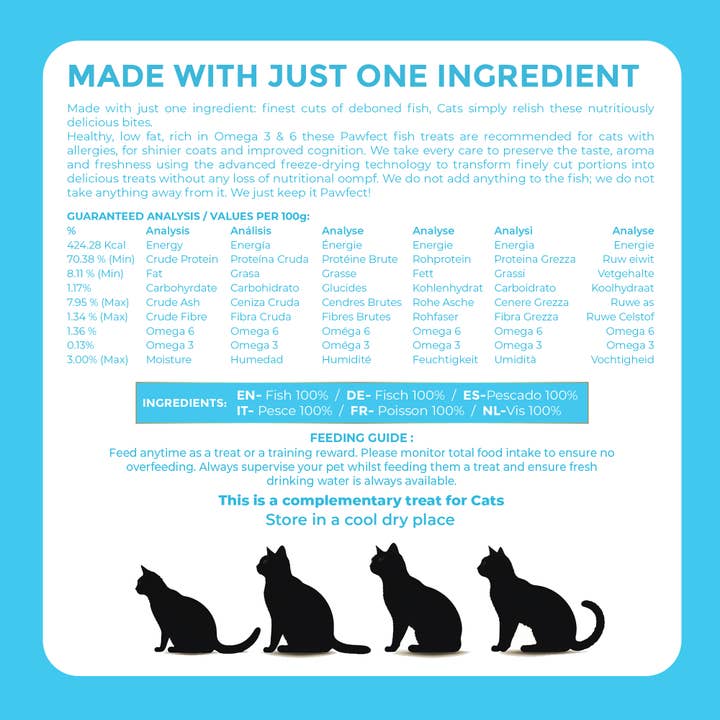 Pawfect Foods – wholesale Pet treats – Cat – Pawfect Nature's Feast Freeze Dried Cat Treats: Fish Meat