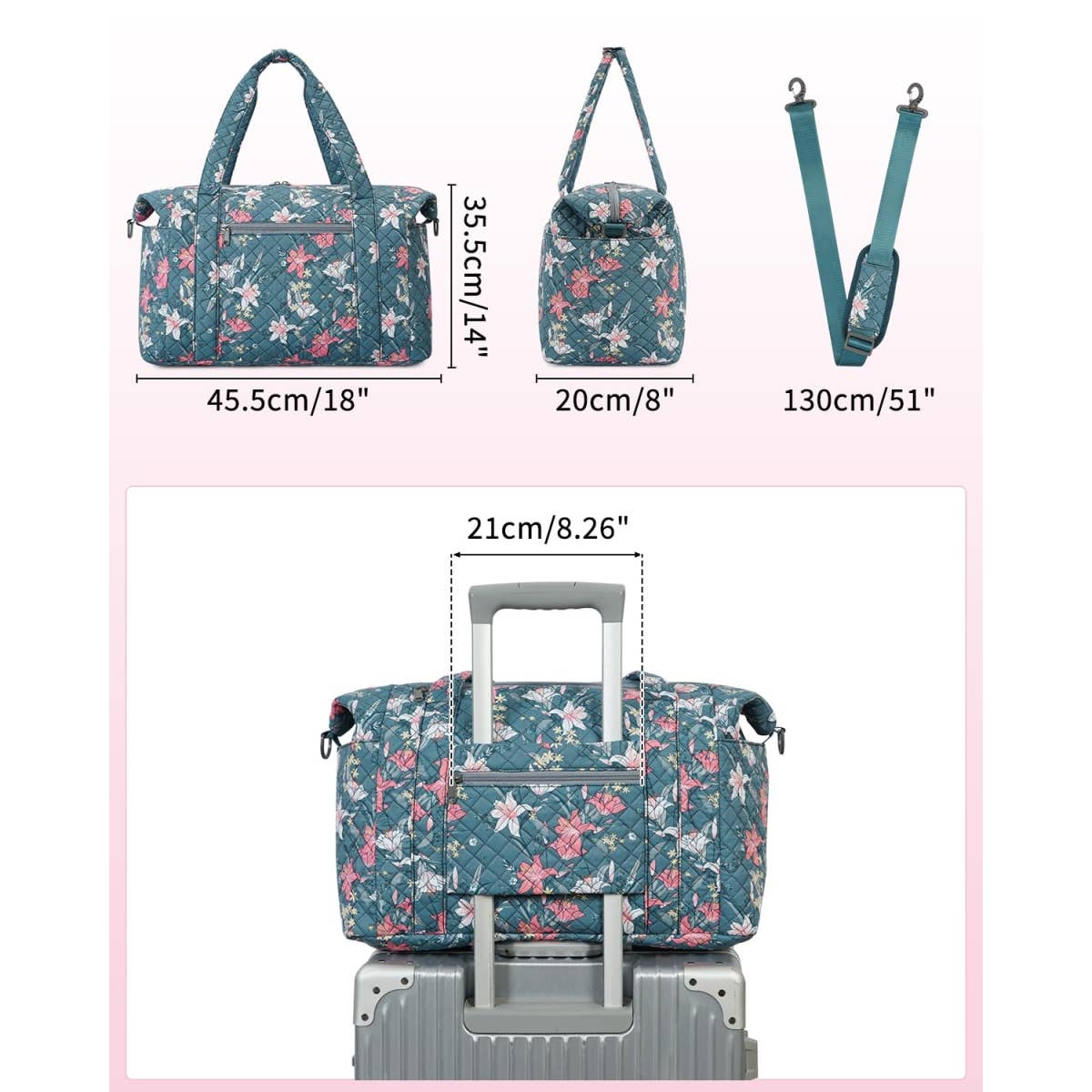 wandf – Großhandel Weekender-Tasche – Unisex – Gesteppte Schultertaschen Flugzeug Reisetasche Unter Sitz Tasche34